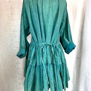 Krista Larson Farm shirt, in enzyme wash Jade Green. Cotton